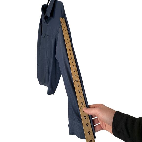 Columbia Mens XXL Omni Wick Button Down Long Sleeve Rip Stop Shirt Navy Blue EUC - Picture 7 of 8